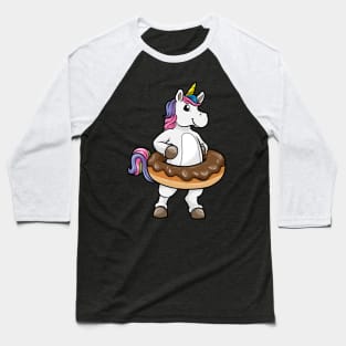 Unicorn with chocolate donat Baseball T-Shirt